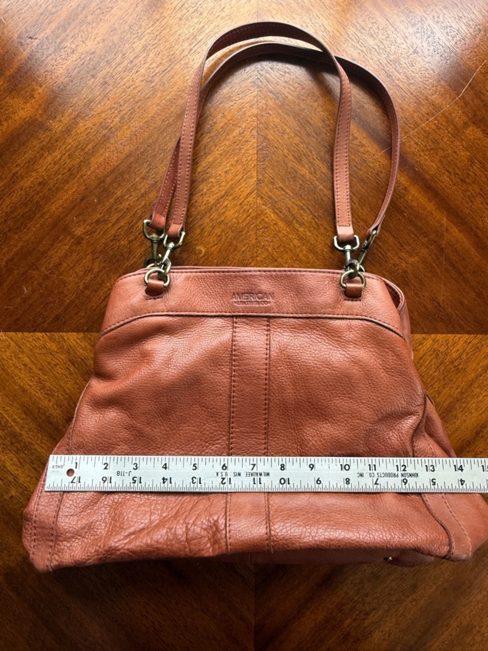 American Leather Company Triple Entry Leather Satchel - Picture 12 of 16